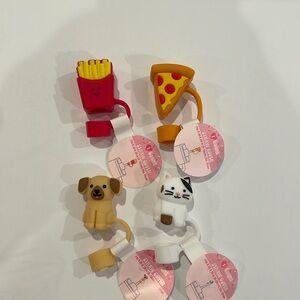 New Target Bullseye Playground 2025 Day Straw Toppers - 4pk Fries Pizza Dog Cat